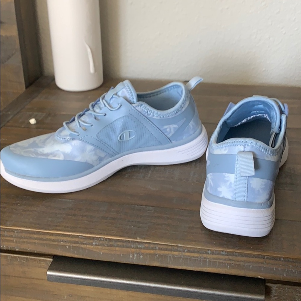 Blue floral champion shoes